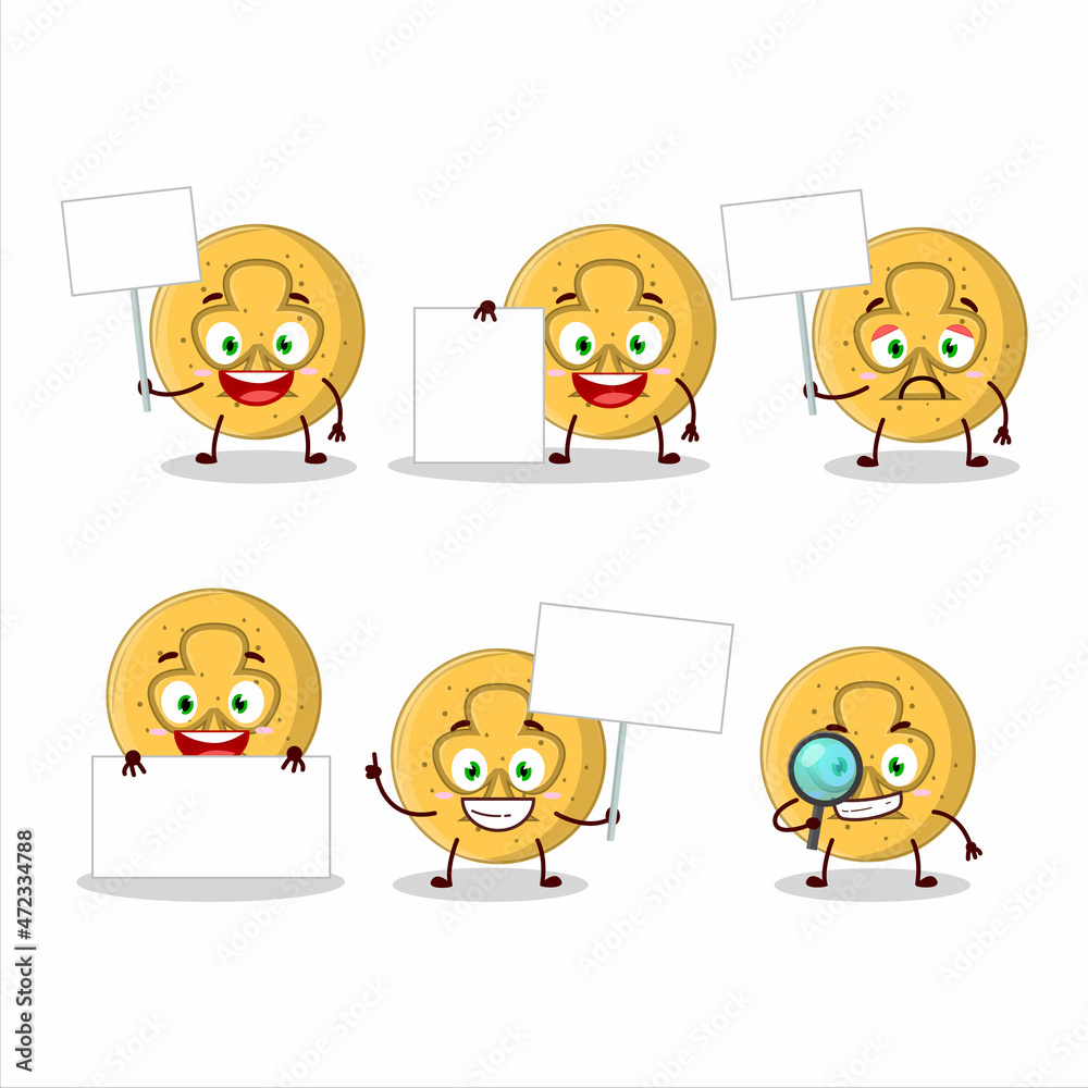 Dalgona candy trefoils cartoon character bring information board Dalgona candy trefoils cartoon character bring information board