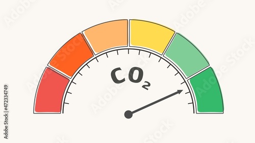 Carbon dioxide level measuring device icon. Gradient scale.