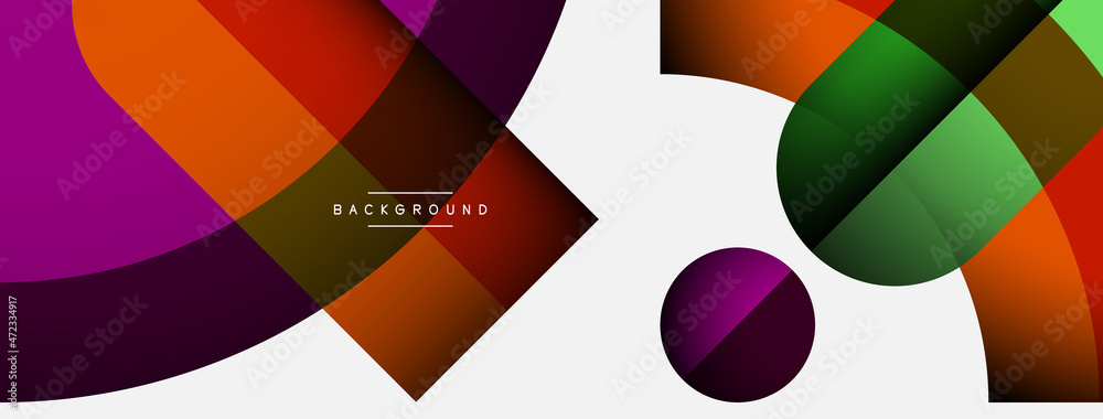 Geometric abstract background. Round shapes, circles, lines composition for wallpaper banner background or landing page Geometric abstract background. Round shapes, circles, lines composition for wallpaper banner background or landing page