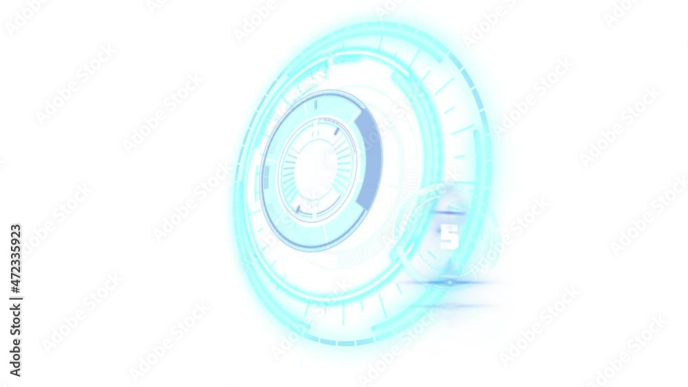 Animation of scope scanning with countdown on white background Animation of scope scanning with countdown on white background