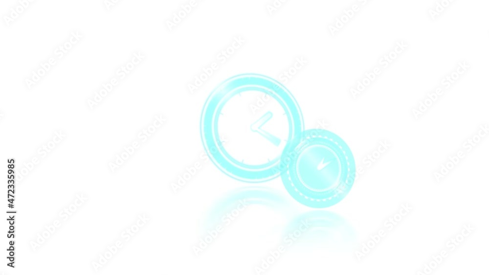 Animation of clocks moving fast on white background Animation of clocks moving fast on white background