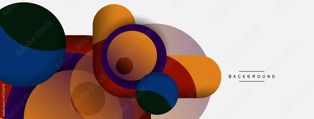 Circle and round shapes abstract background. Vector illustration for wallpaper banner background or landing page Circle and round shapes abstract background. Vector illustration for wallpaper banner background or landing page