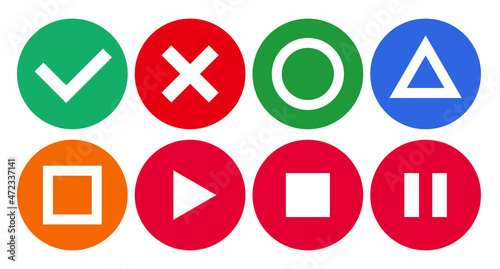 A set of icons of various symbols. Colorful and versatile.