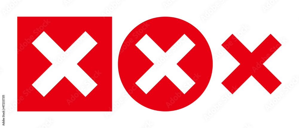 Obraz premium Set of cross-mark icons in various styles. Vectors.