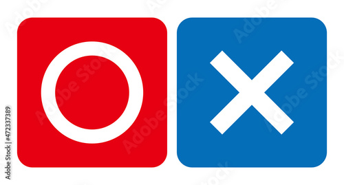 A set of circle and cross icons. Vector.