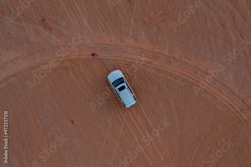 The Off-road Car on Desert