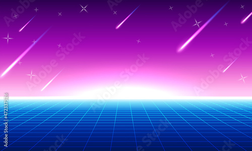 Retro futuristic background 1980s style
