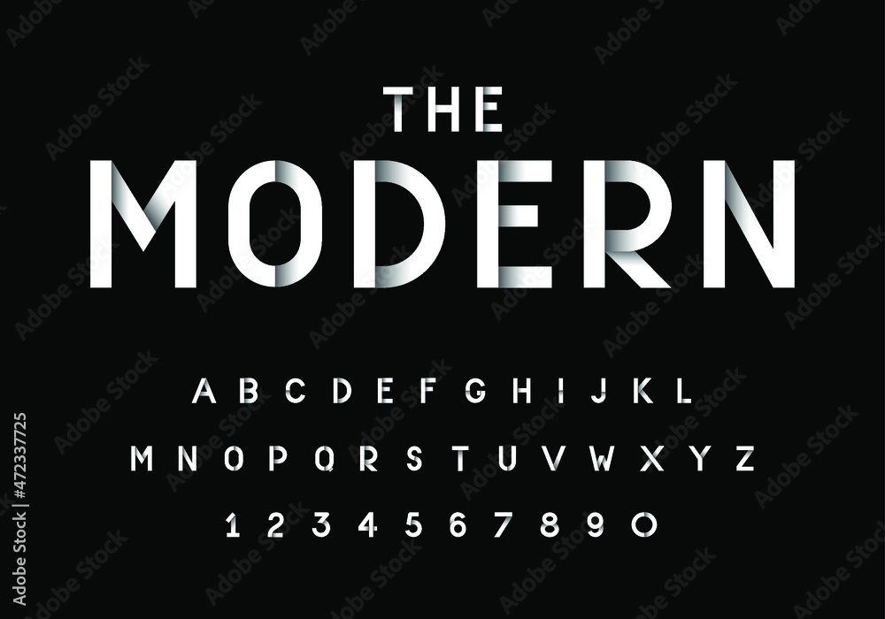 Stylised modern font and alphabet vector set Stylised modern font and alphabet vector set
