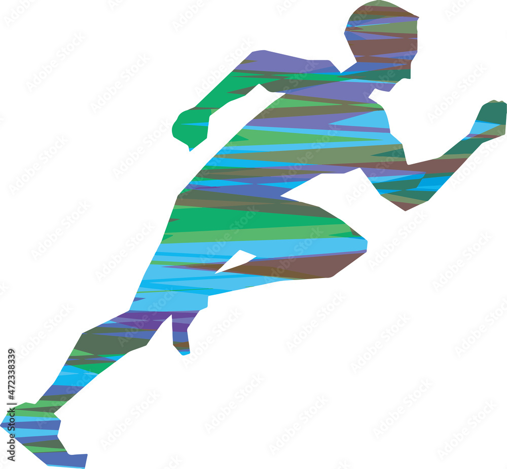 勢いよく走っている男性のイメージイラスト Stock Vector Adobe Stock
