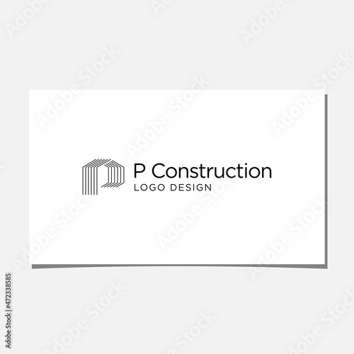 P CONSTRUCTION LOGO DESIGN VECTOR