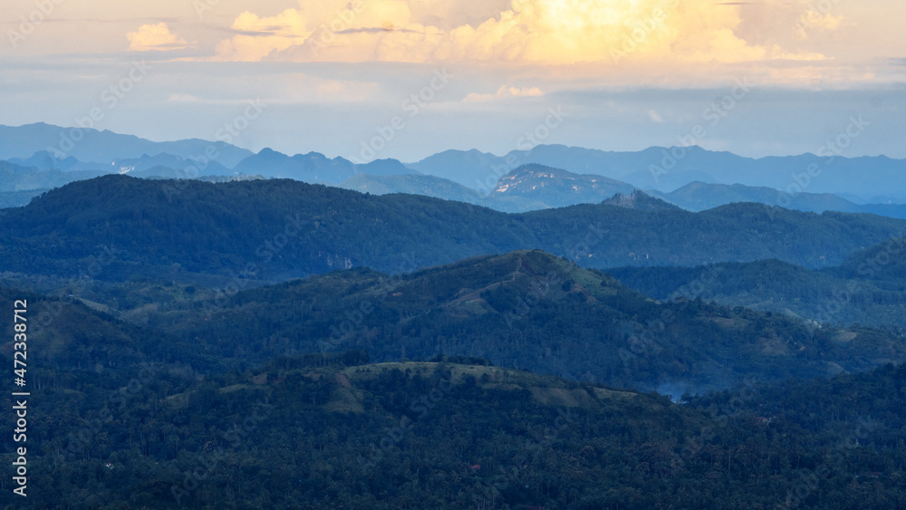 mountains in the morning