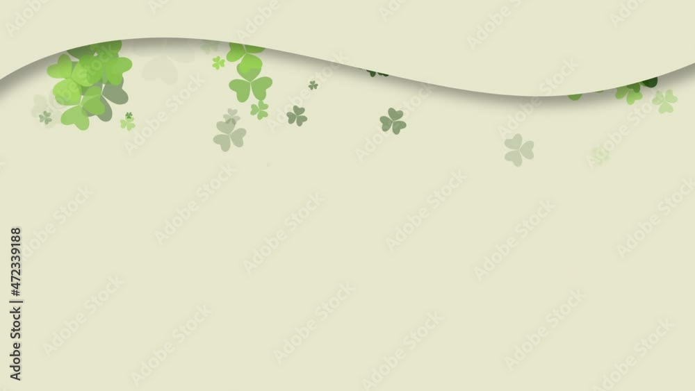 Small green Saint Patrick shamrocks flowers, national Ireland holidays style background