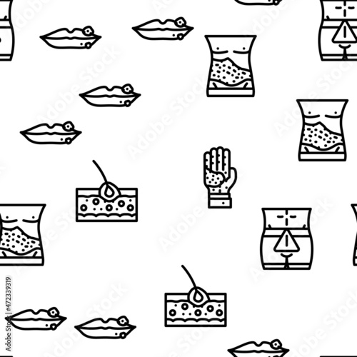 Skin Disease Human Health Problem Vector Seamless Pattern Thin Line Illustration