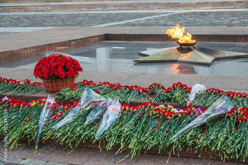 Eternal Flame - symbol of victory in the Second World War on Poklonnaya Hill in Moscow