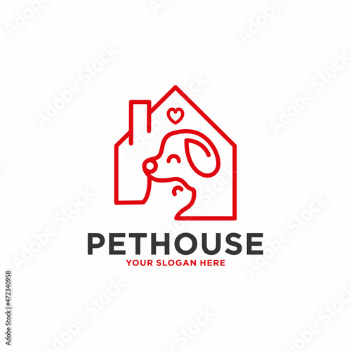 Pet House Logo  design vector template
