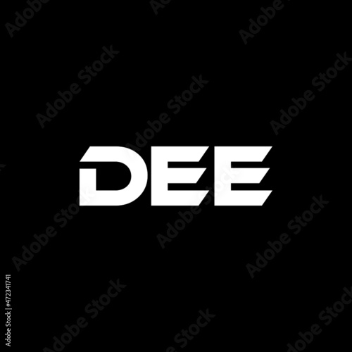 DEE letter logo design with black background in illustrator, vector logo modern alphabet font overlap style. calligraphy designs for logo, Poster, Invitation, etc.	