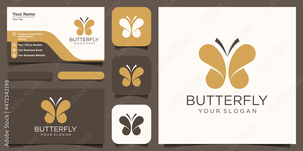 Vector butterfly abstract logo design