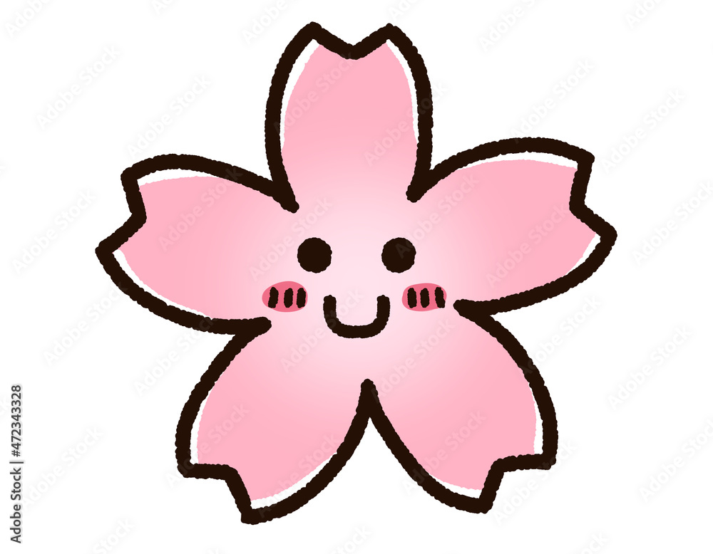 かわいい桜の花のキャラクター