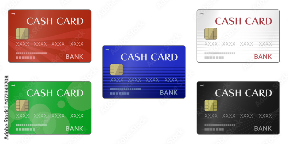 色々なキャッシュカードのイラスト Stock Vector Adobe Stock