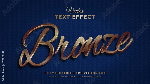 Luxury bronze shiny 3d editable text effect
