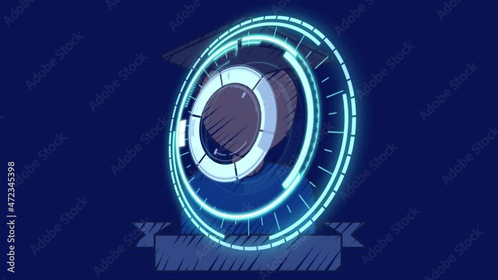 Animation of scope scanning over winning cup on blue background Animation of scope scanning over winning cup on blue background