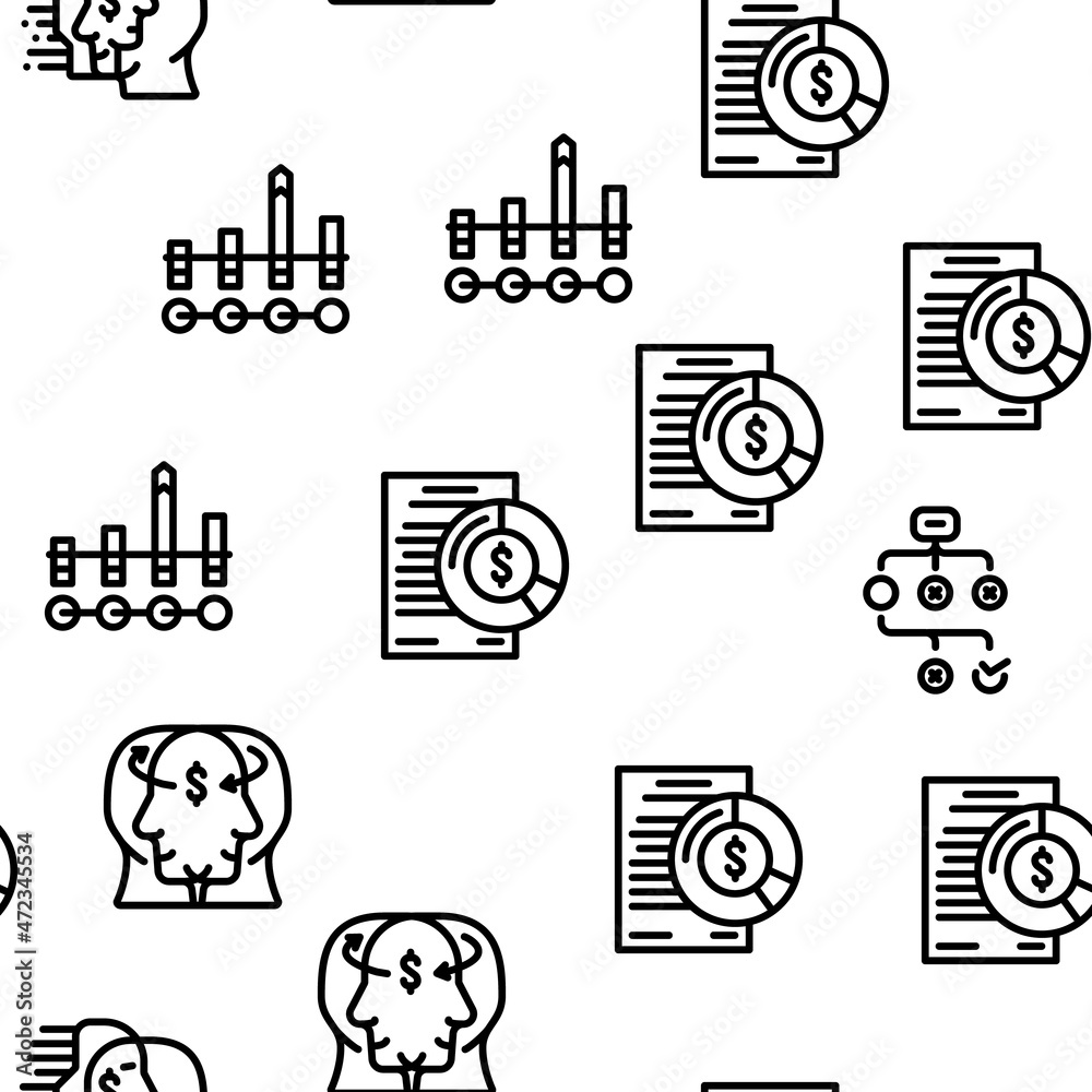 Business Consultant Advicing Vector Seamless Pattern Thin Line Illustration Business Consultant Advicing Vector Seamless Pattern Thin Line Illustration