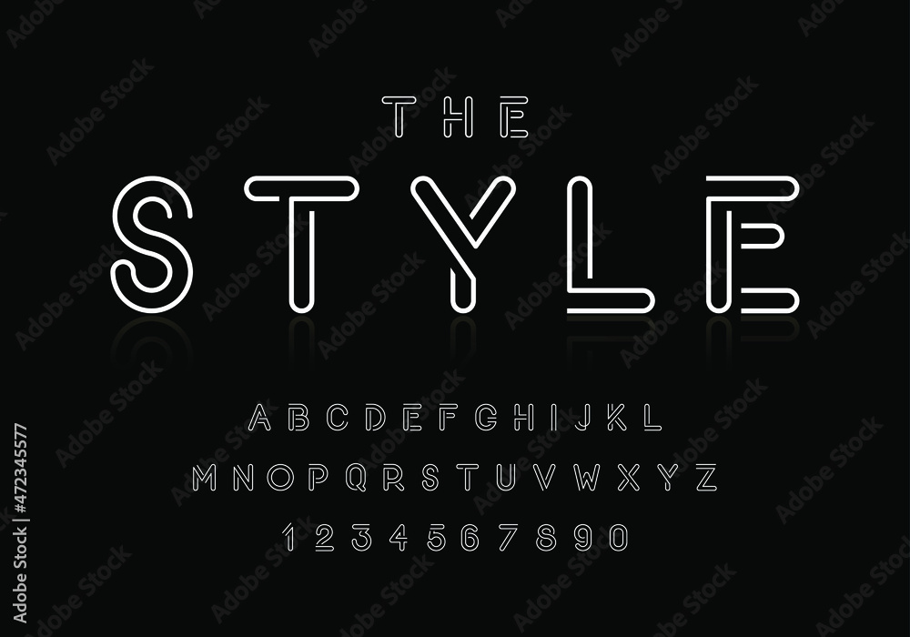 Modern stylish abstract font and alphabet vector set. Modern stylish abstract font and alphabet vector set.