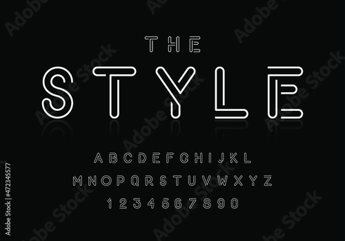 Modern stylish abstract font and alphabet vector set.