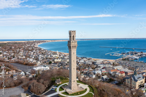 Aerial view of Provincetown in Cape Cod photo