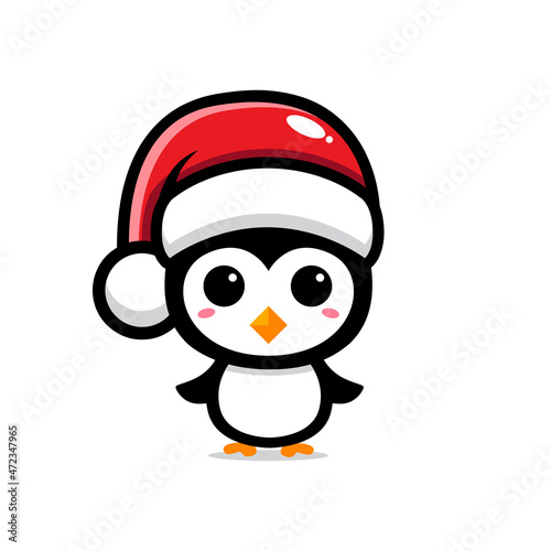 cute penguin design celebrating christmas