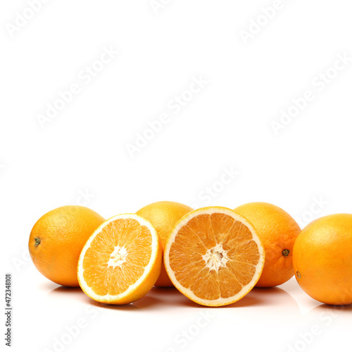 Ripe orange isolated on white background