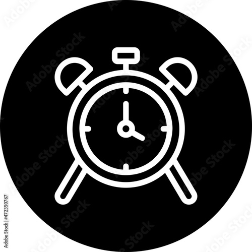 alarm clock glyph icon