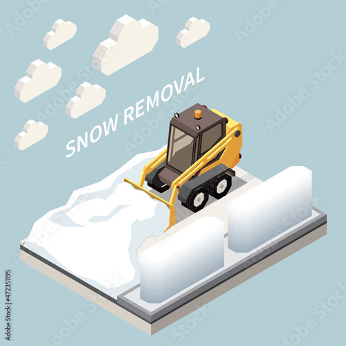 City Cleaning Machinery Isometric Element
