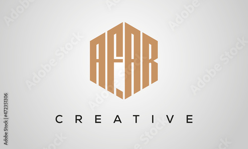 letters AFAR creative polygon hexagon logo victor template	