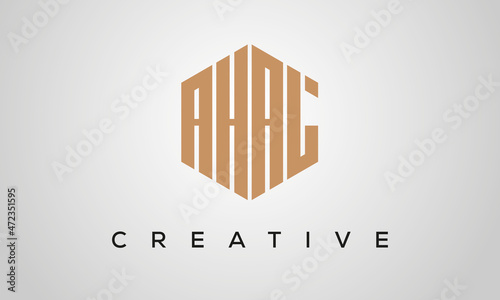 letters AHAL creative polygon hexagon logo victor template	 photo