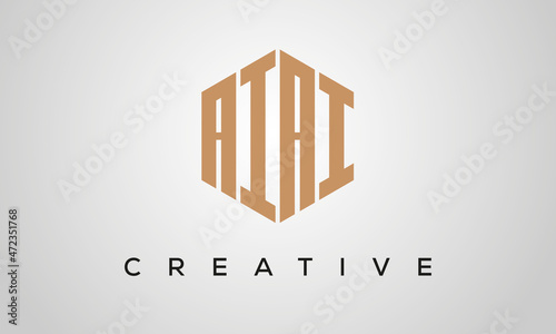 letters AIAI creative polygon hexagon logo victor template	 photo