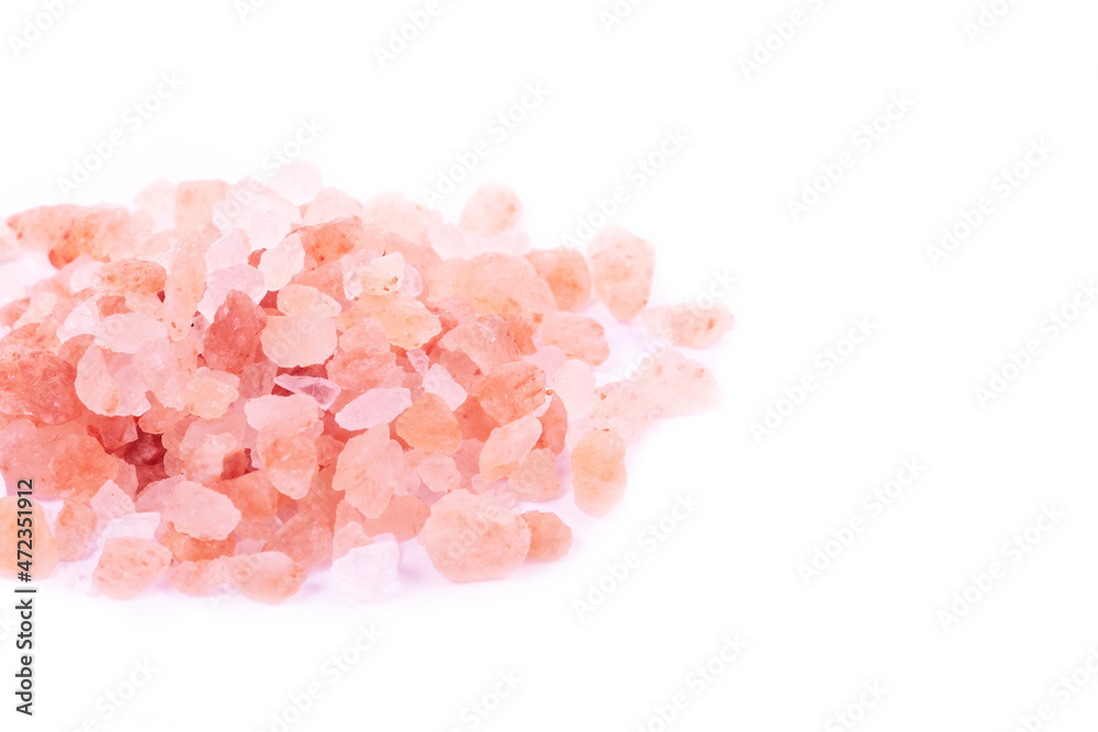 Fototapeta premium Himalayan Pink Salt isolated on white background. Health concept.