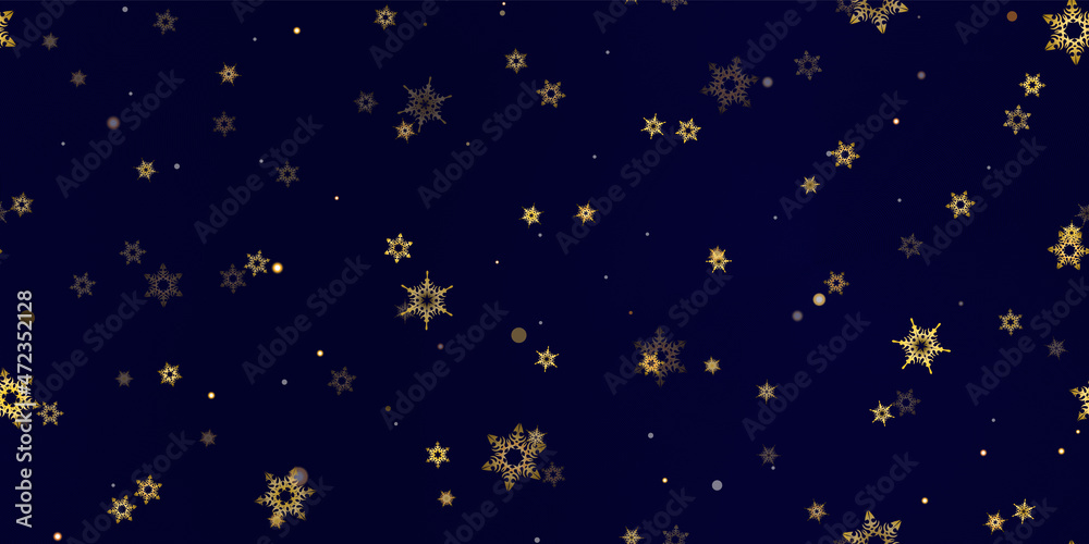 Gold Falling Snowflakes seamless pattern. Gold Falling Snowflakes seamless pattern.
