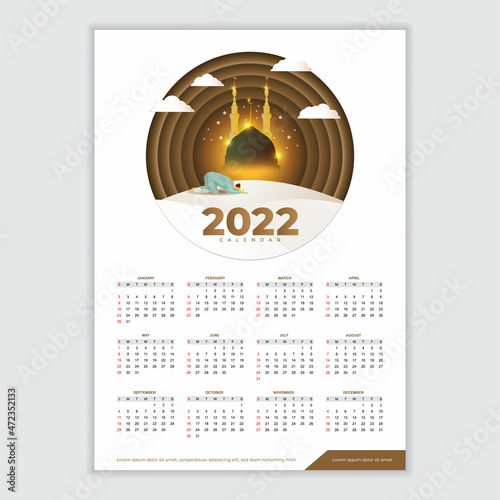 New year 2022 Islamic Calendar in modern style