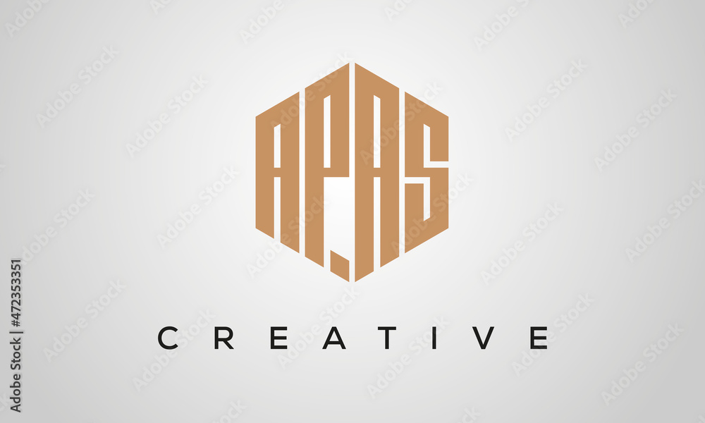 letters APAS creative polygon hexagon logo victor template - obrazy, fototapety, plakaty 