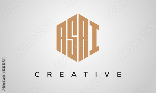letters ASAI creative polygon hexagon logo victor template	 photo