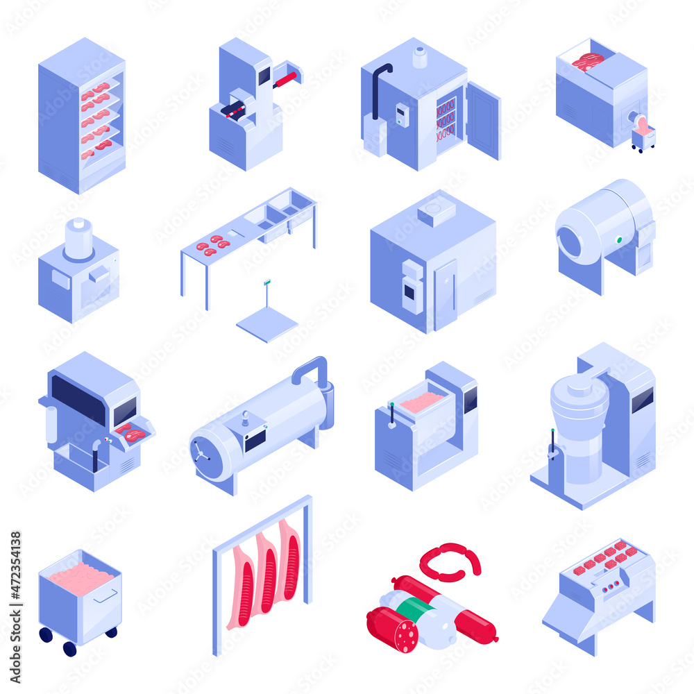 Meat Processing Isometric Set