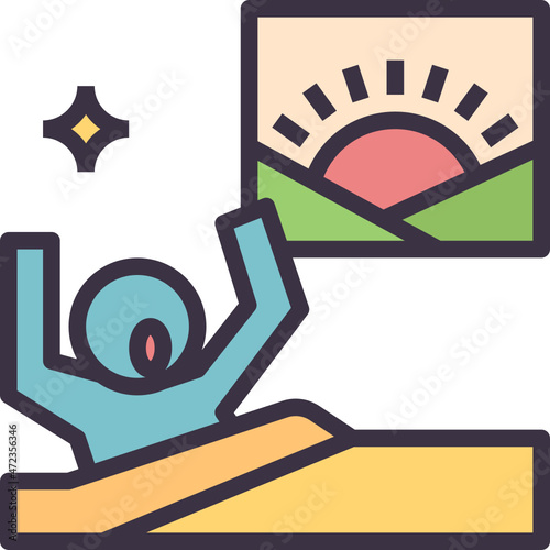 wake outline style icon