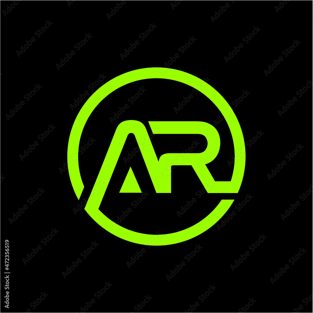 AR initial circle logo vector image AR initial circle logo vector image
