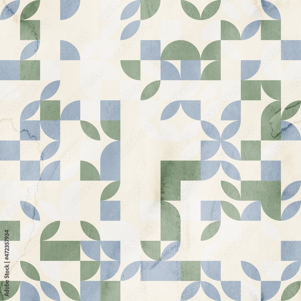 Seamless mid century retro watercolor geometric surface pattern design for print. High quality illustration. Aesthetic watercolor paint contemporary pastel collage composition. Subtle elegant design. Seamless mid century retro watercolor geometric surface pattern design for print. High quality illustration. Aesthetic watercolor paint contemporary pastel collage composition. Subtle elegant design.