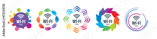 A set of vector Wi-Fi icons on a white background