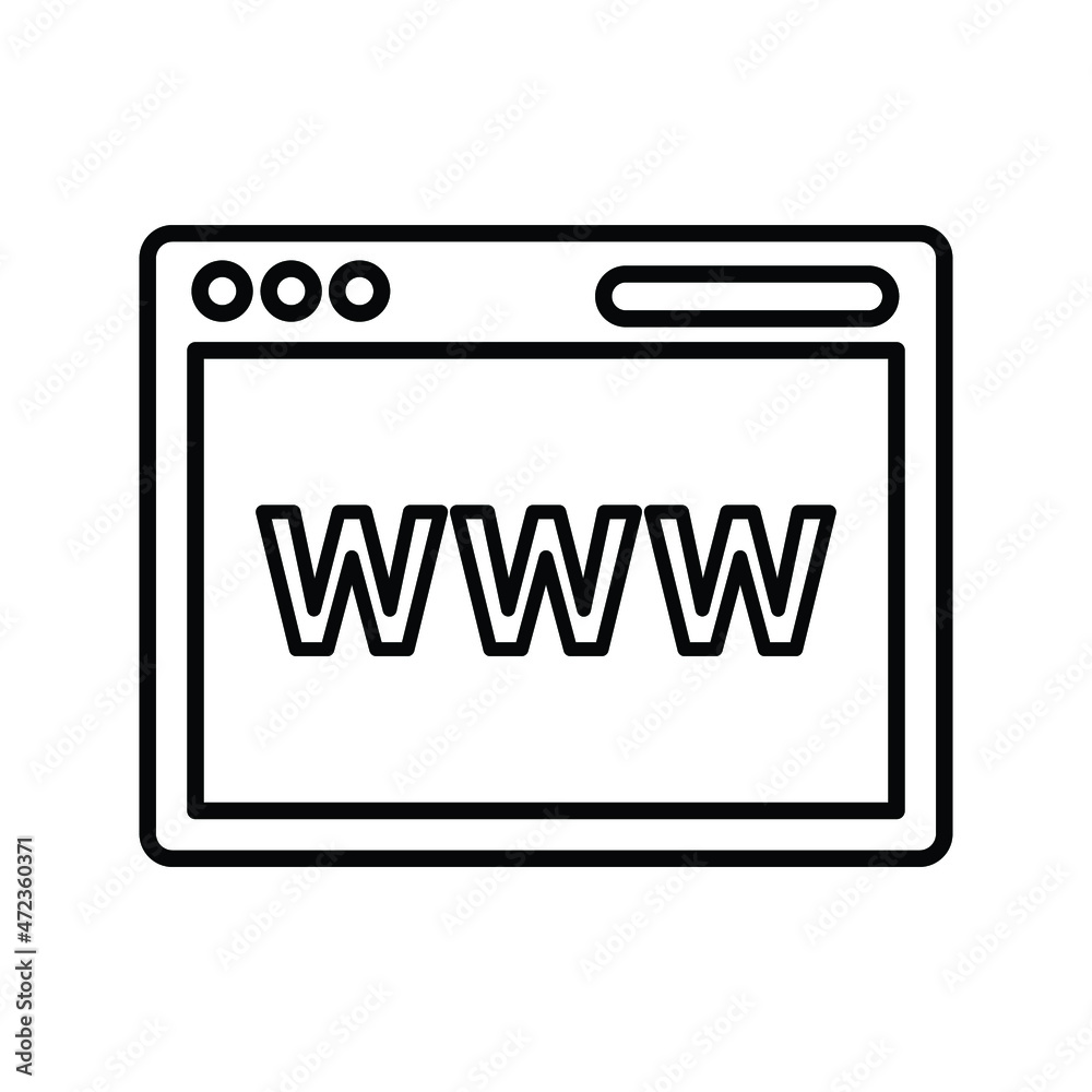 Web, browser outline icon. Line art sketch. Web, browser outline icon. Line art sketch.
