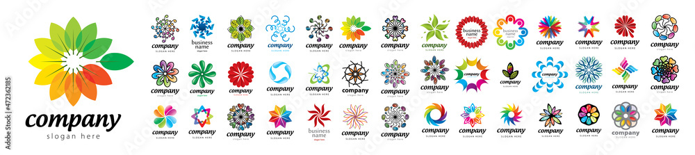 A set of vector logos abstract on a white background