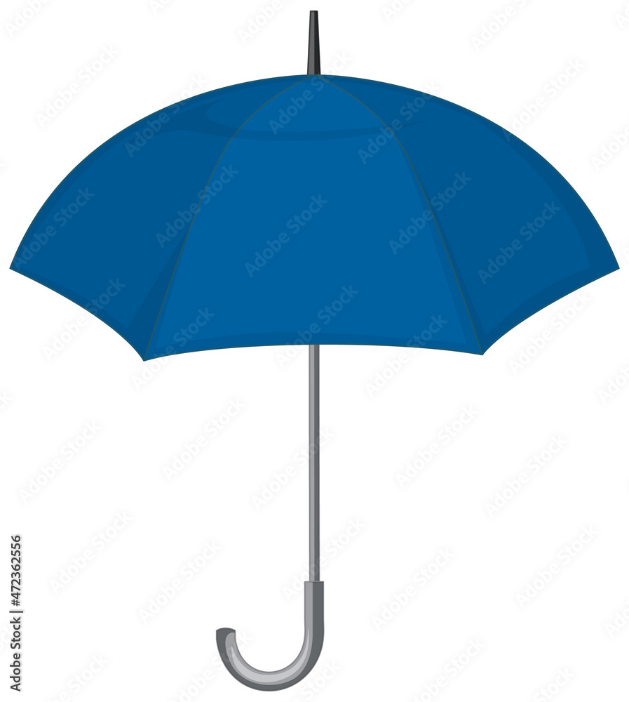 Open blue umbrella isolated