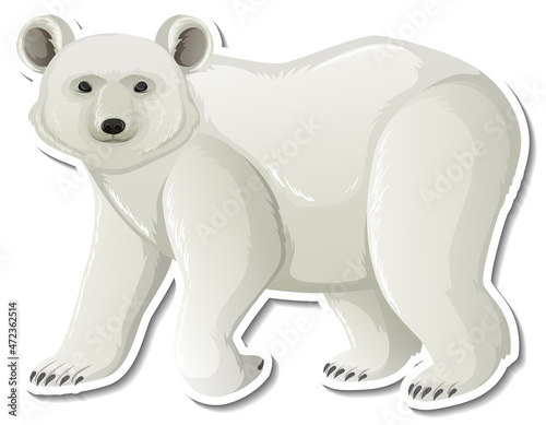 Polar bear animal cartoon sticker